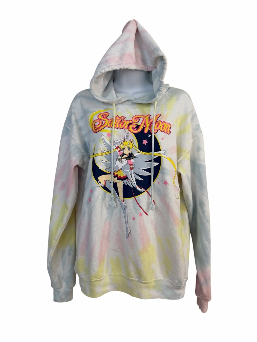 Sailor Moon Pastel Graphic Hoodie Medium Multi Tie-Dye Naoko Takeuchi Anime